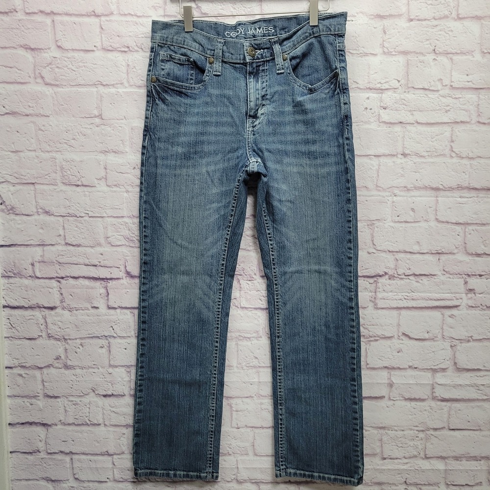 Cody James Men Blue Denim Straight Leg Jeans Sz 32X30 Stretch Casual Workwear